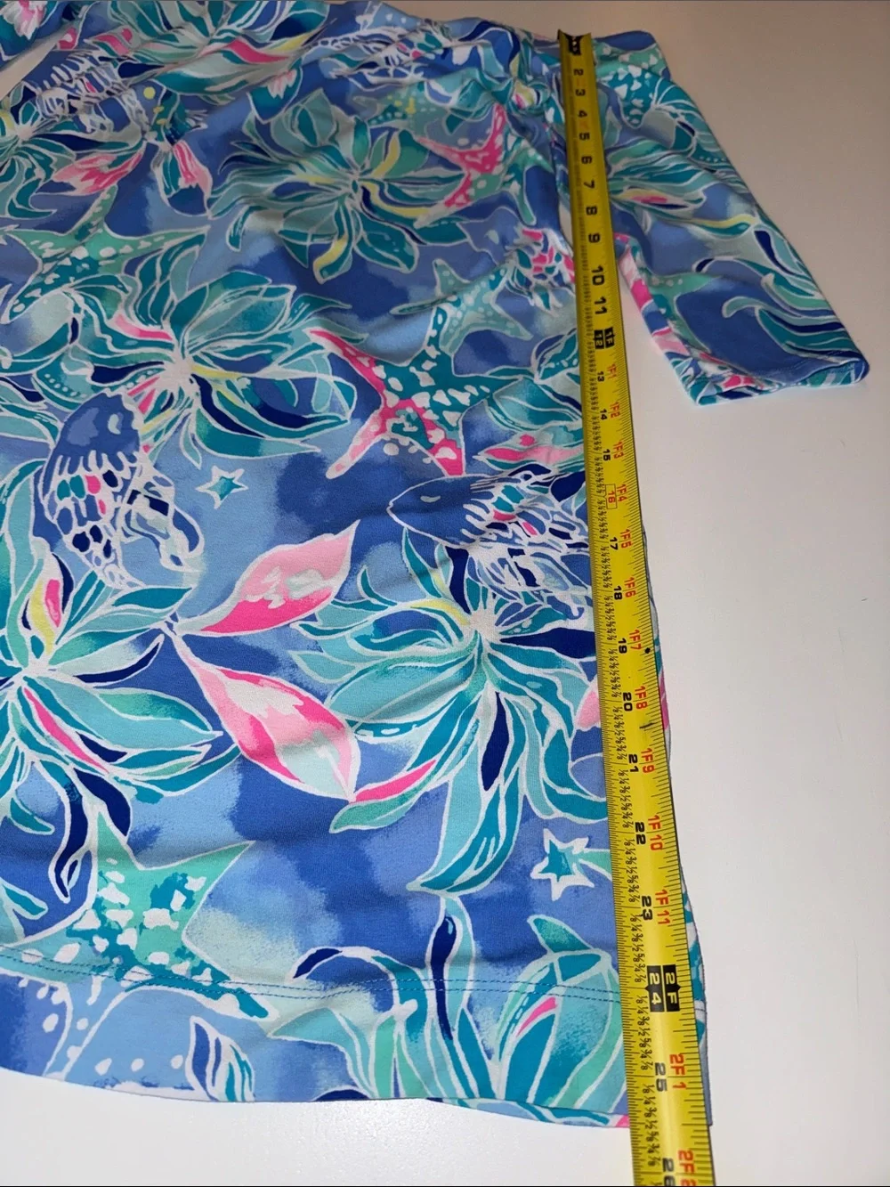 Lilly Pulitzer Off-Shoulder Floral Cover-Up in Light Blue and Pastels - Picture 6 of 6